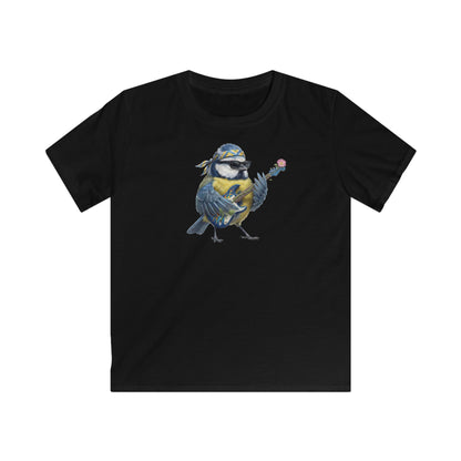 Blaumeise Kinder T-Shirt – bird guitar, birthday shirt