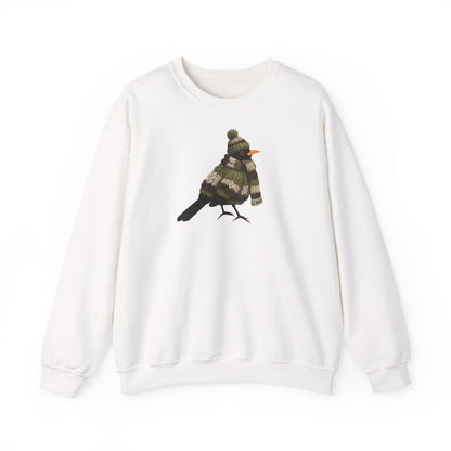 Amsel in Strick Weihnachts-Sweatshirt | Unisex Vogel Sweater für Vogelfreunde & Vogelbeobachter