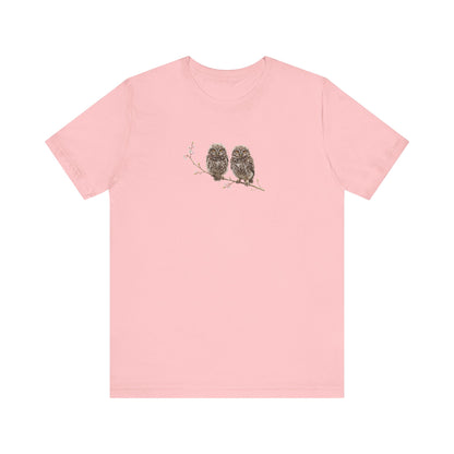 Steinkauz Ästling T-Shirt | Süßes Frühlingsblüten Vogelmotiv für Vogelbeobachter