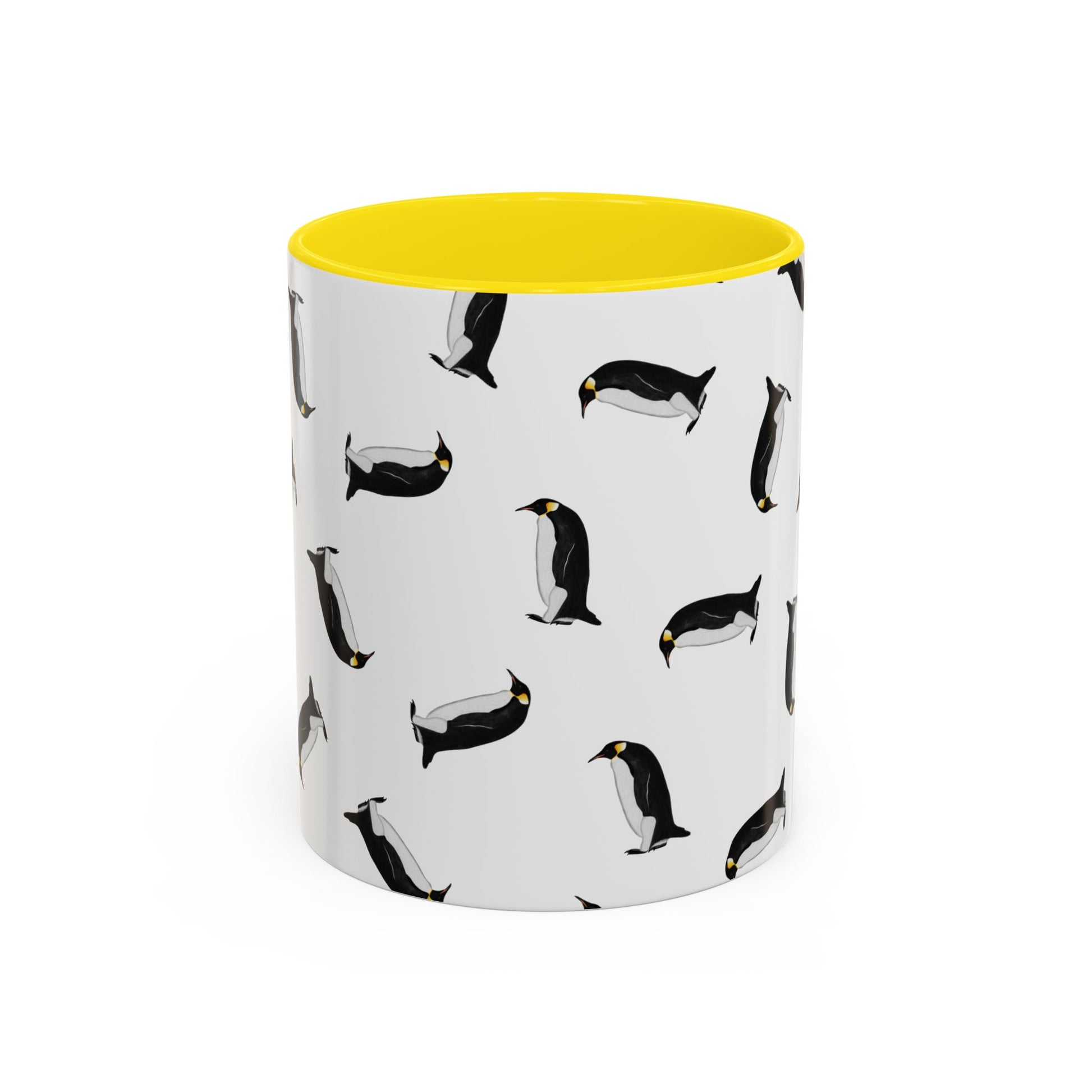 Pinguin Tasse mit Streumuster | Vogelmotiv Kaffeebecher für Vogelbeobachter & Naturfreunde – Accent Coffee Mug,