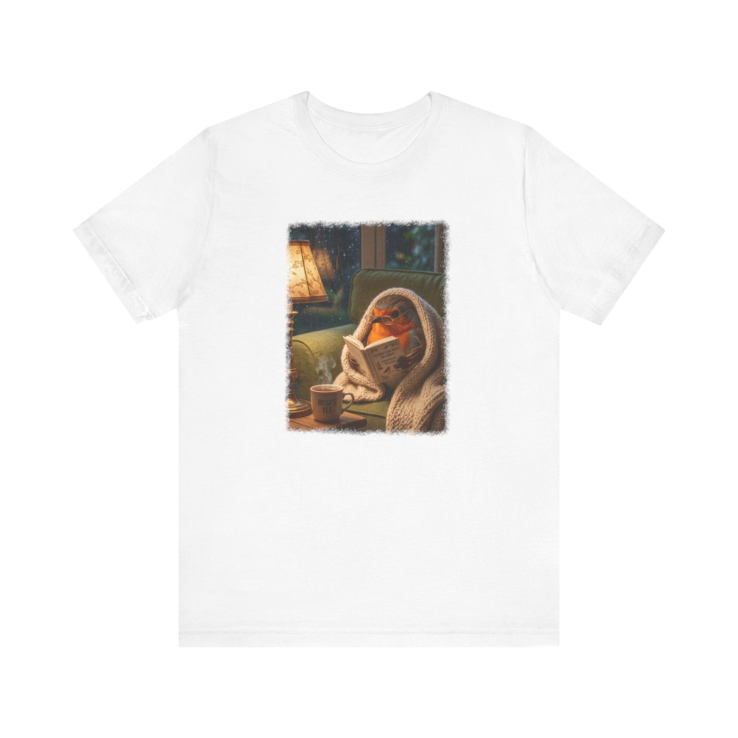 Gemütliches Rotkehlchen T-Shirt mit Lese-Motiv | Süßes Vogel-Shirt für Buchliebhaber & Cozy Vibes