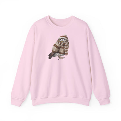 Eule in Strick Weihnachts-Sweatshirt | Unisex Vogel Sweater für Vogelfreunde & Vogelbeobachter