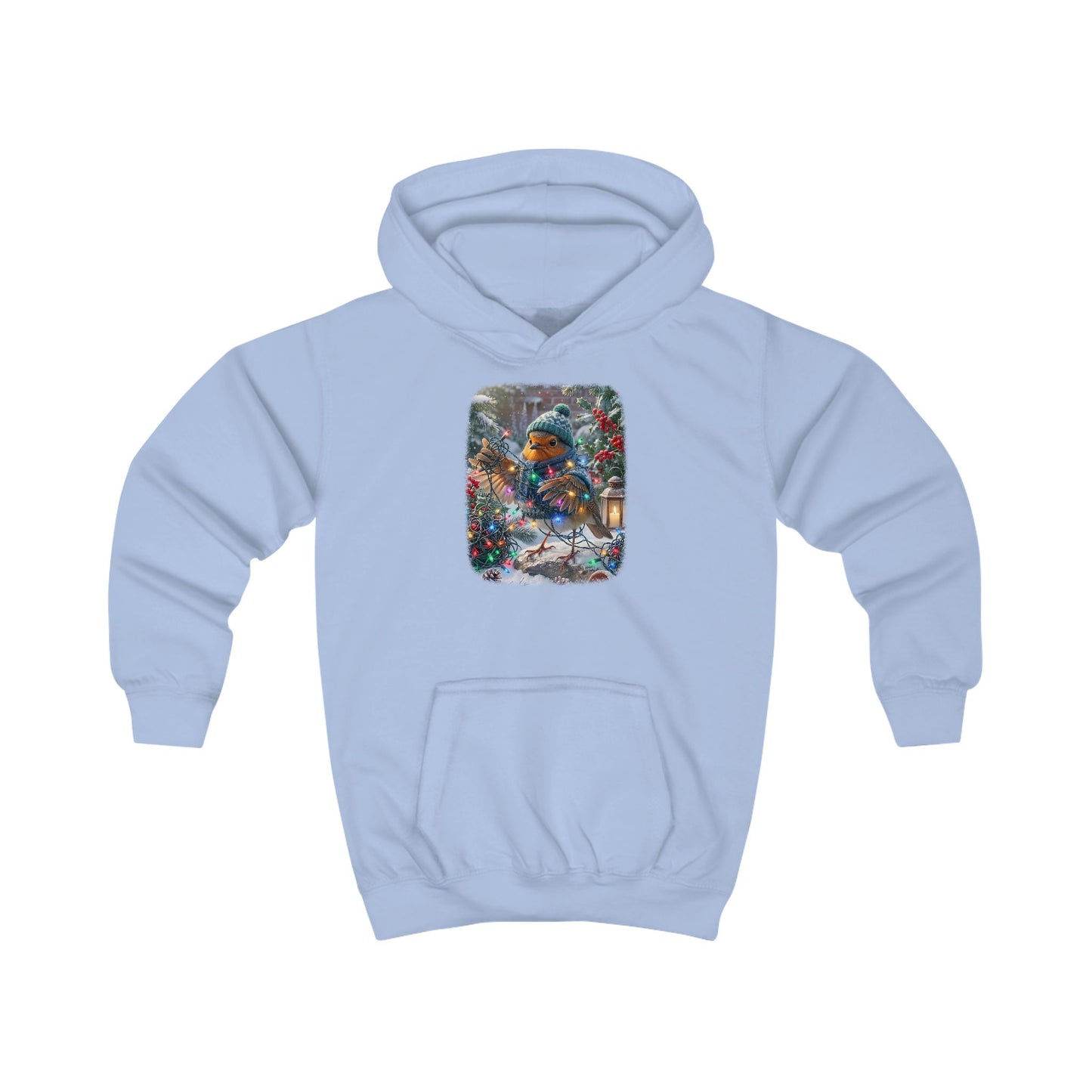 Kuscheliger Kinder Hoodie Winter-Chaos mit Rosi Rotkehlchen