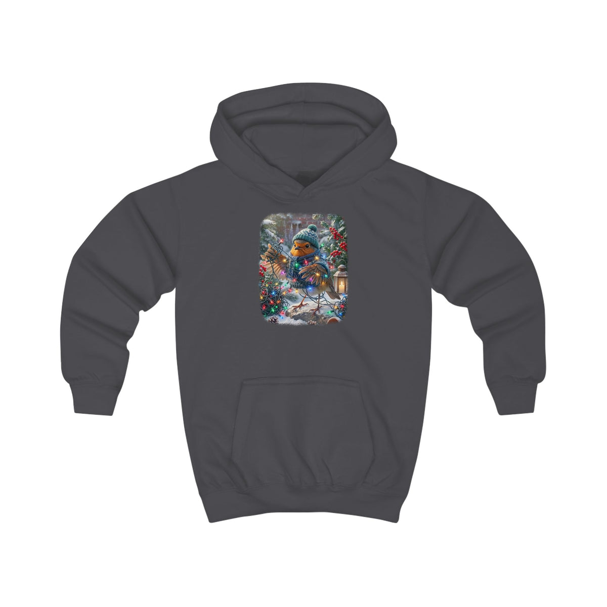 Kuscheliger Kinder Hoodie Winter-Chaos mit Rosi Rotkehlchen