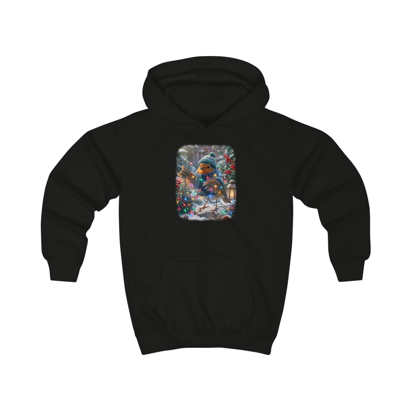 Kuscheliger Kinder Hoodie Winter-Chaos mit Rosi Rotkehlchen