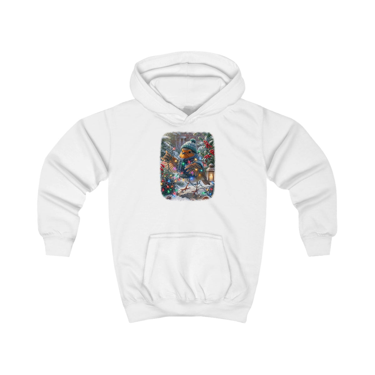 Kuscheliger Kinder Hoodie Winter-Chaos mit Rosi Rotkehlchen