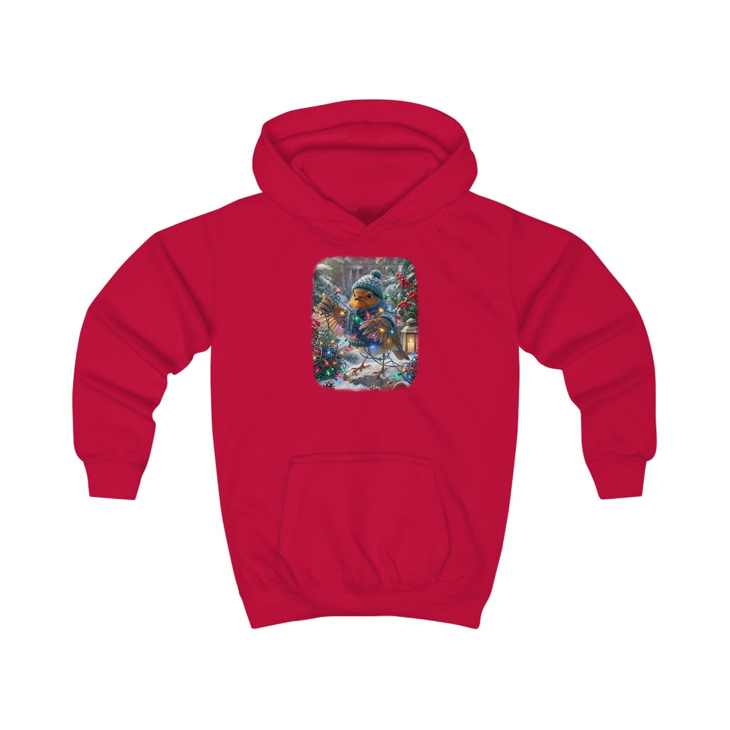 Kuscheliger Kinder Hoodie Winter-Chaos mit Rosi Rotkehlchen