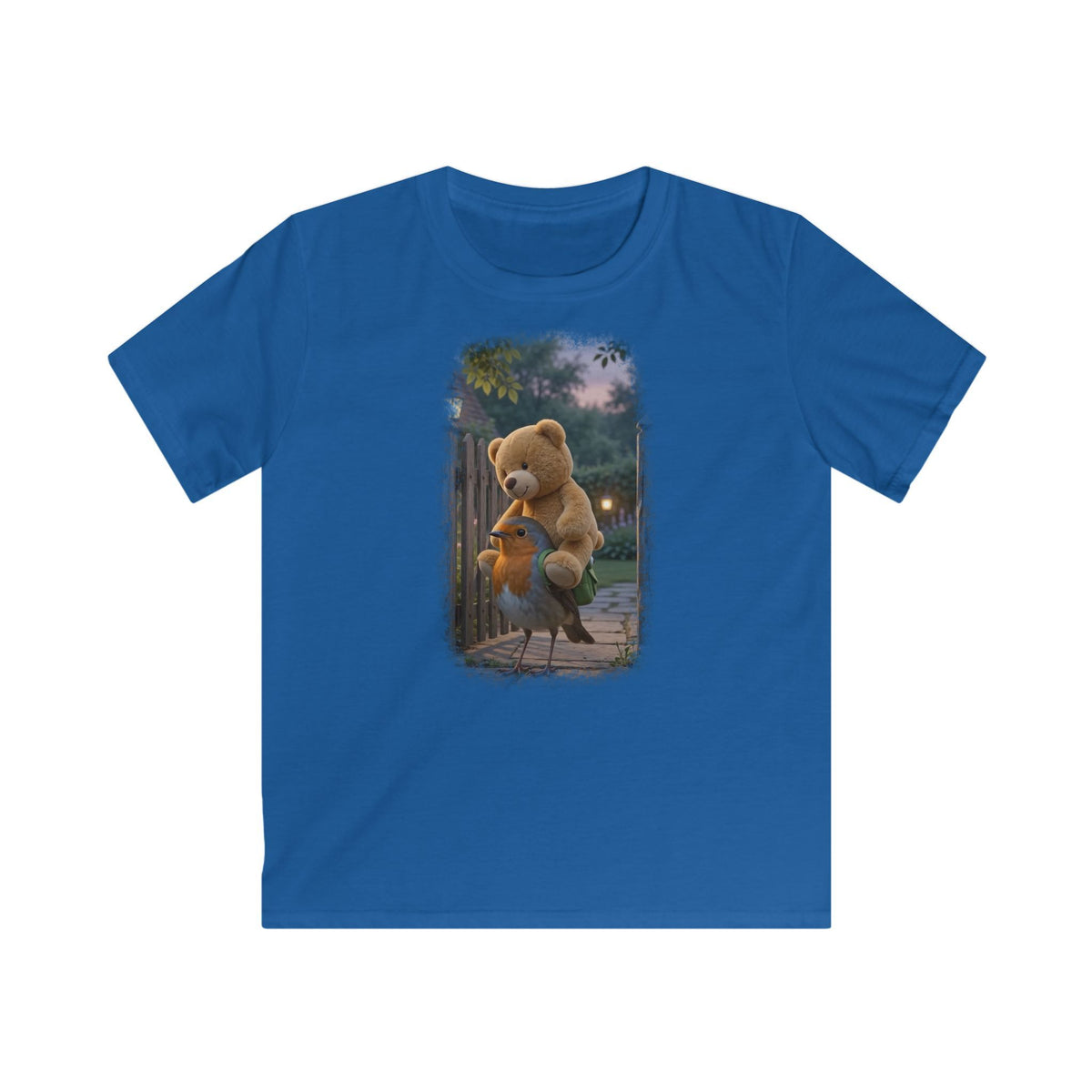 Premium Kinder T-Shirt Rosi Rotkehlchen und der Riesen-Teddy