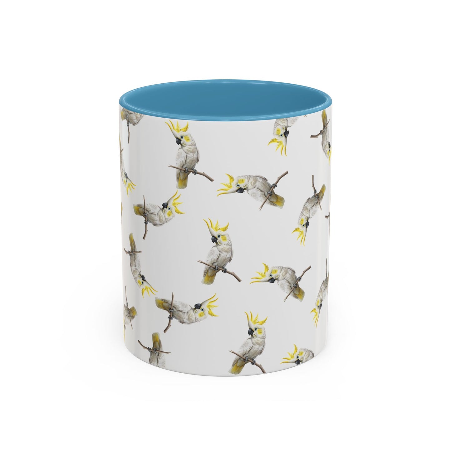 Kakadu Tasse mit Streumuster | Vogelmotiv Kaffeebecher für Vogelbeobachter & Naturfreunde