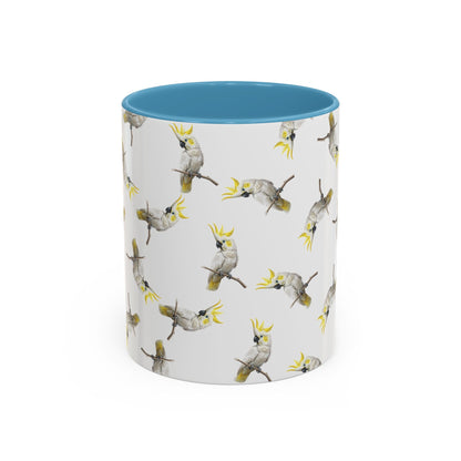 Kakadu Tasse mit Streumuster | Vogelmotiv Kaffeebecher für Vogelbeobachter & Naturfreunde