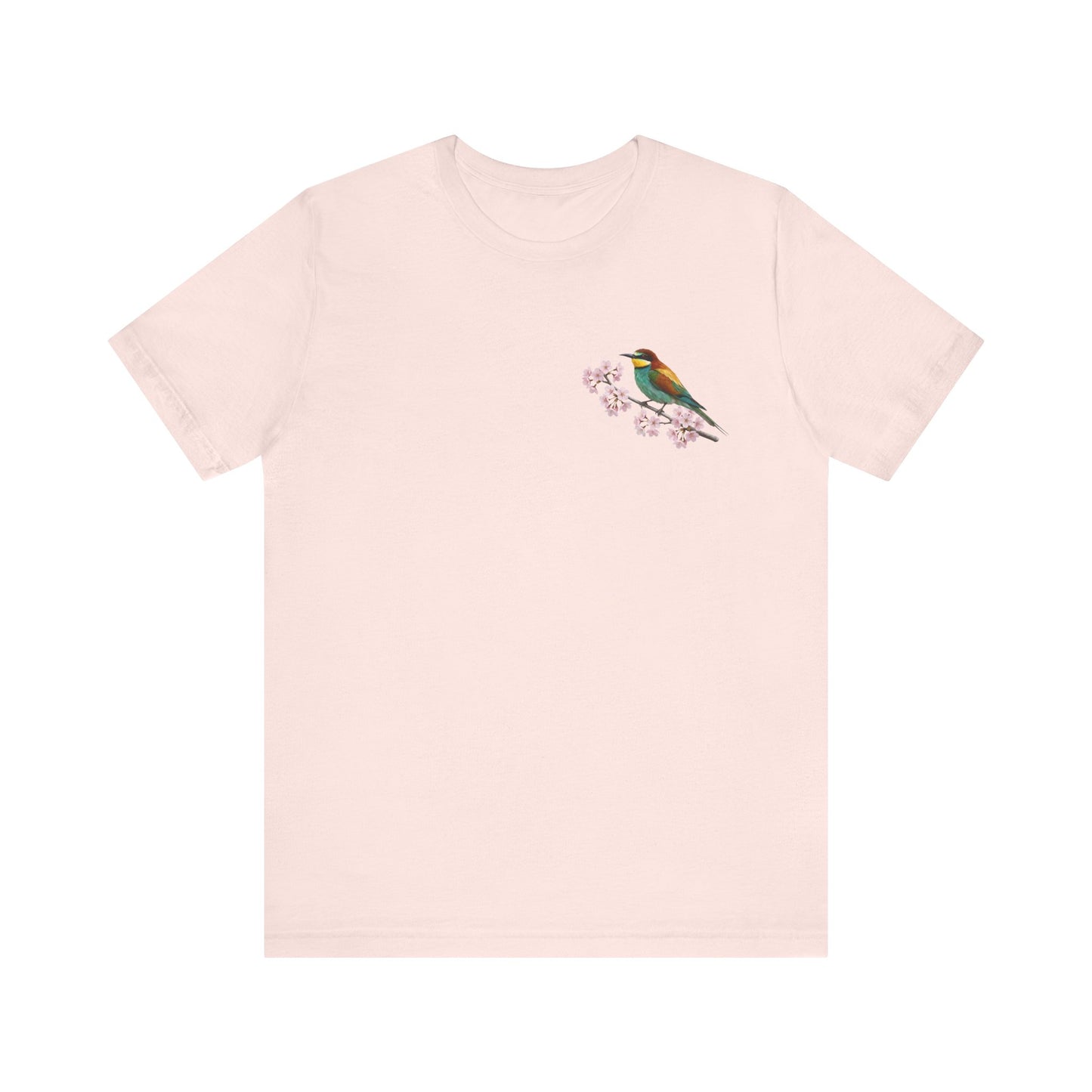 Bienenfresser T-Shirt mit Kirschblüten | Florales Vogelmotiv für Vogelfreunde