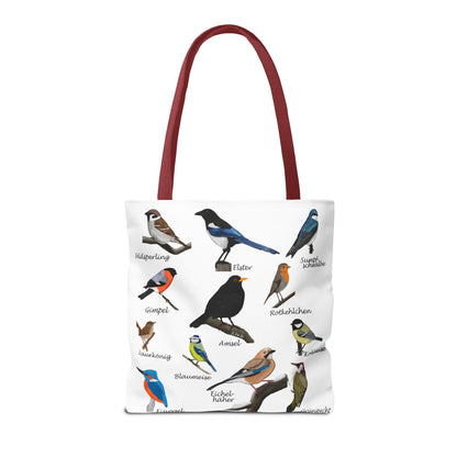 Gartenvögel Tragetasche 40x40cm Amsel Rotkehlchen Blaumeise Vogel Tasche