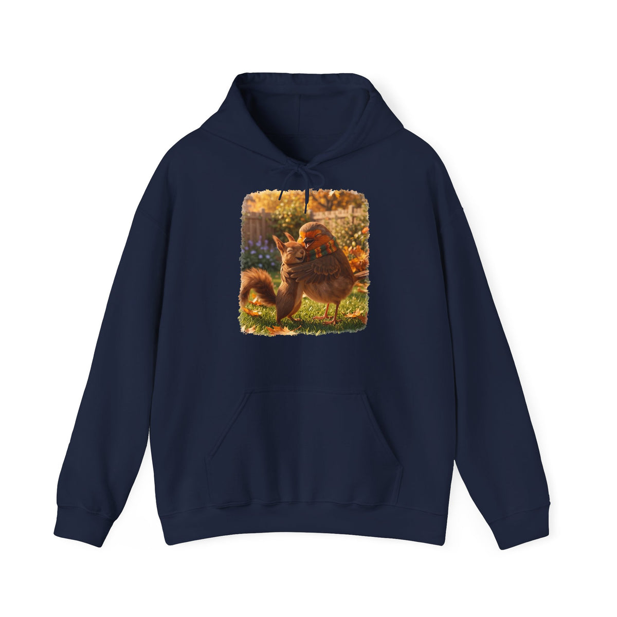 Hoodie Rosi Rotkehlchen & Eichhörnchen | Kapuzenpullover für Vogelfreunde