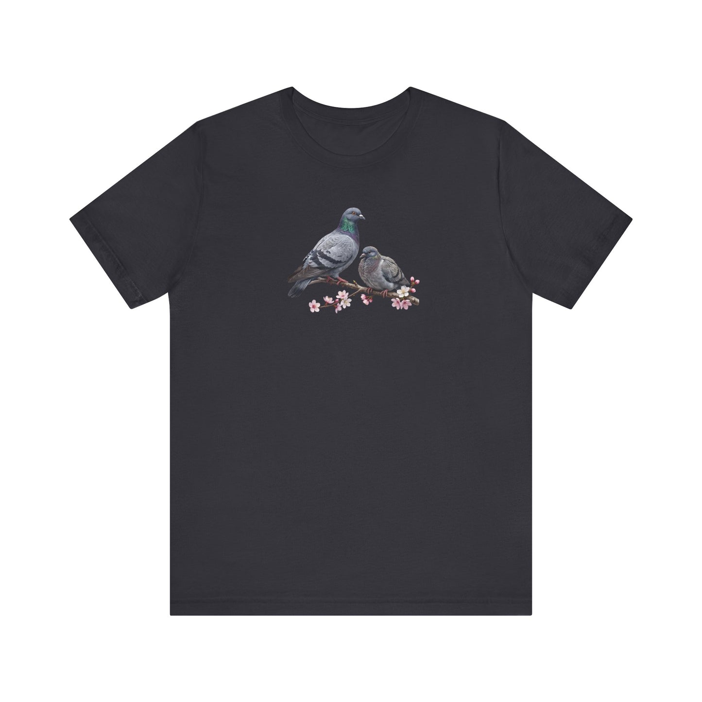 Taube & Jungvogel T-Shirt | Frühlingsblüten Vogelmotiv für Vogelbeobachter