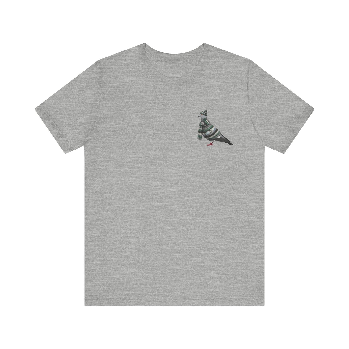 Taube in Strick T-Shirt – Weiches Premium Shirt mit Winterlichem Vogelmotiv für Vogelbeobachter