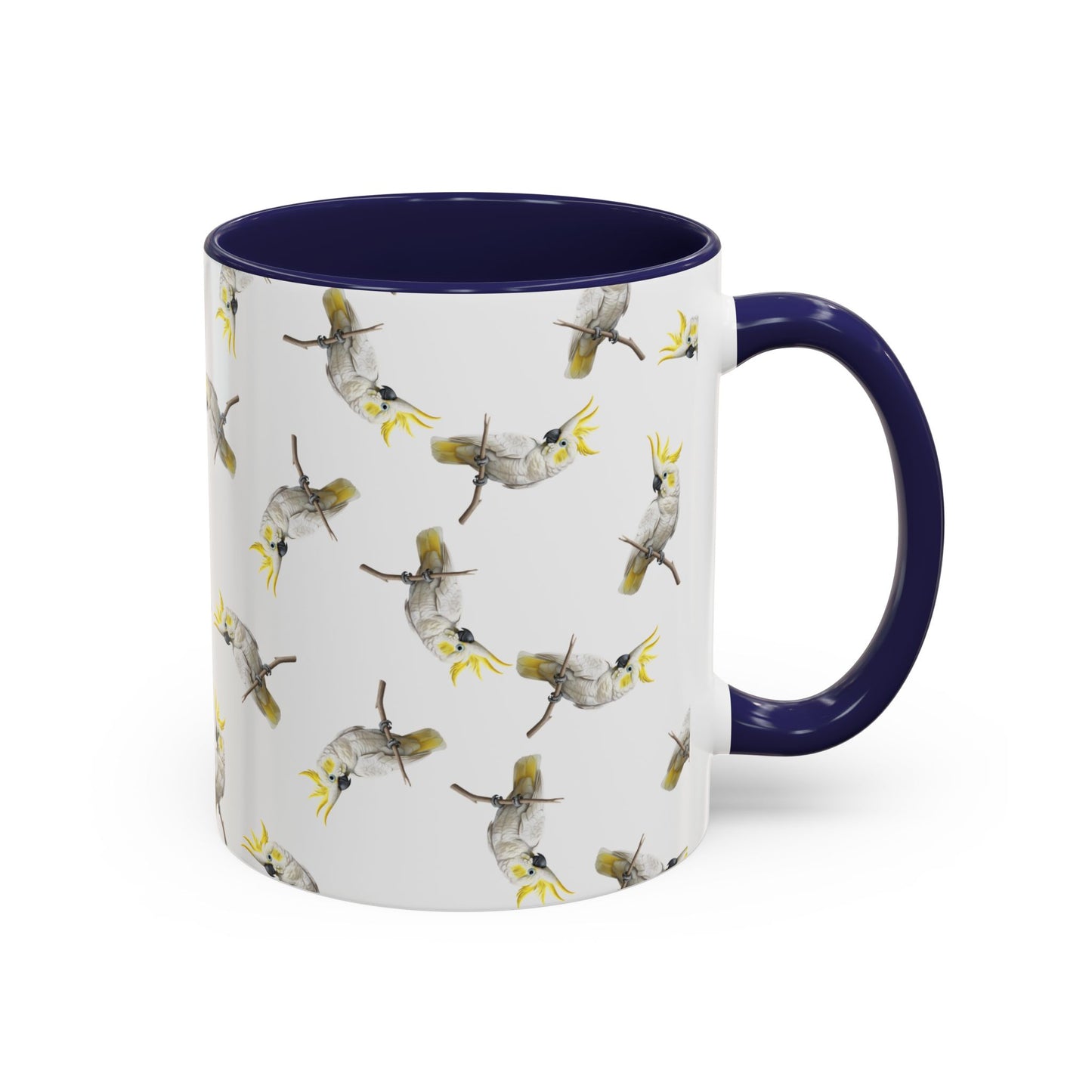 Kakadu Tasse mit Streumuster | Vogelmotiv Kaffeebecher für Vogelbeobachter & Naturfreunde