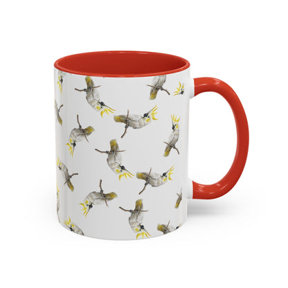 Kakadu Tasse mit Streumuster | Vogelmotiv Kaffeebecher für Vogelbeobachter & Naturfreunde