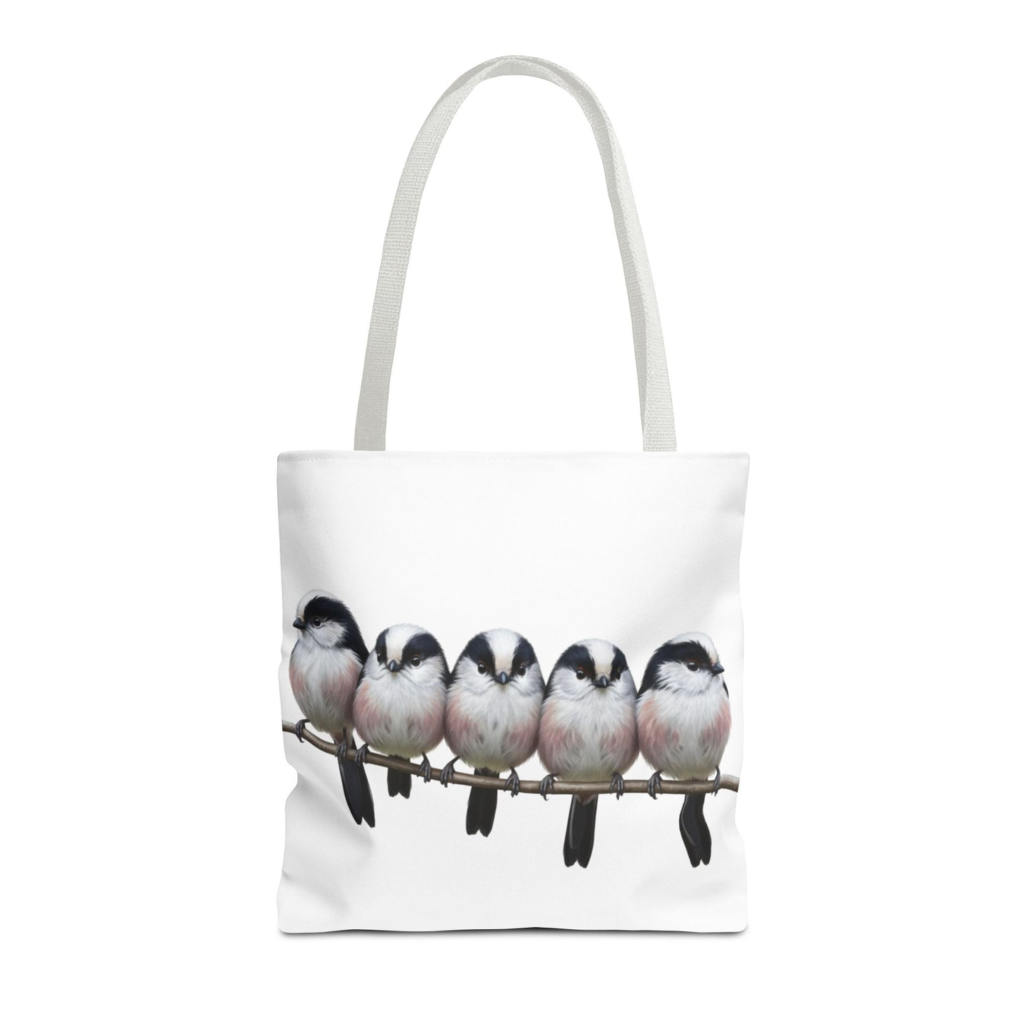 Schwanzmeisen Tragetasche 40x40cm Vogel Tasche Weiß für Vogelbeobachter