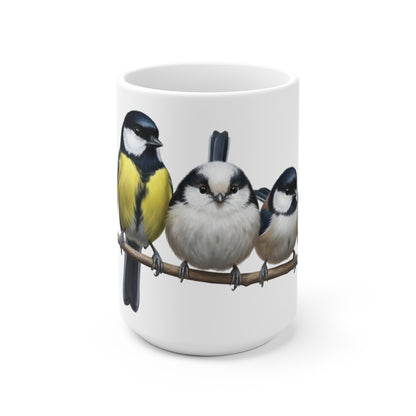Meisen Tasse Vögel auf einem Ast Vogelmotiv für Vogelbeobachter und Vogelfreunde
