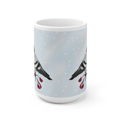 Taube auf einem Ast im Winter Weihnachten Schnee Vogel Tasse