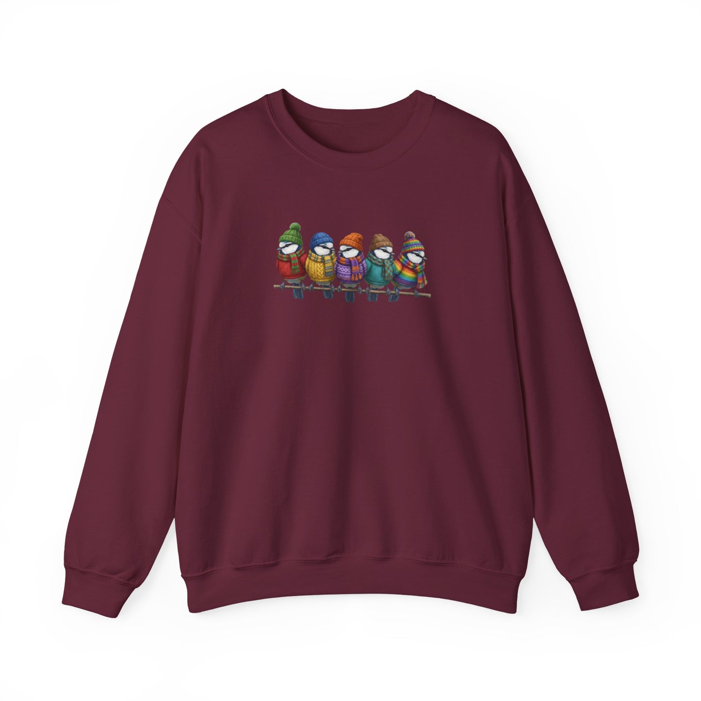Blaumeisen in Strick Winter-Sweatshirt | Unisex Vogel Sweater für Vogelfreunde & Vogelbeobachter