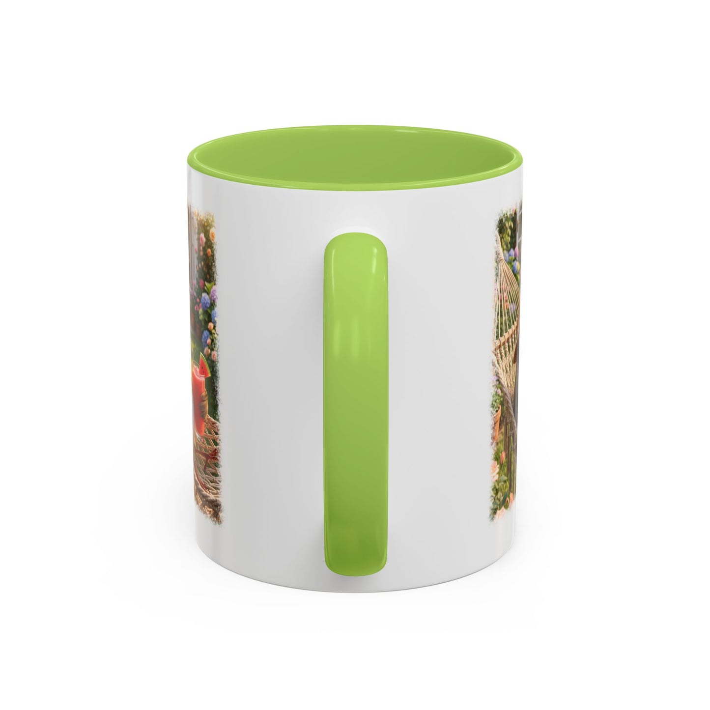 Tasse mit Rotkehlchen Motiv Rosi in der Hängematte für Vogelfreunde