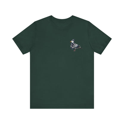 Möwe in Strick T-Shirt – Weiches Premium Shirt mit Winterlichem Vogelmotiv