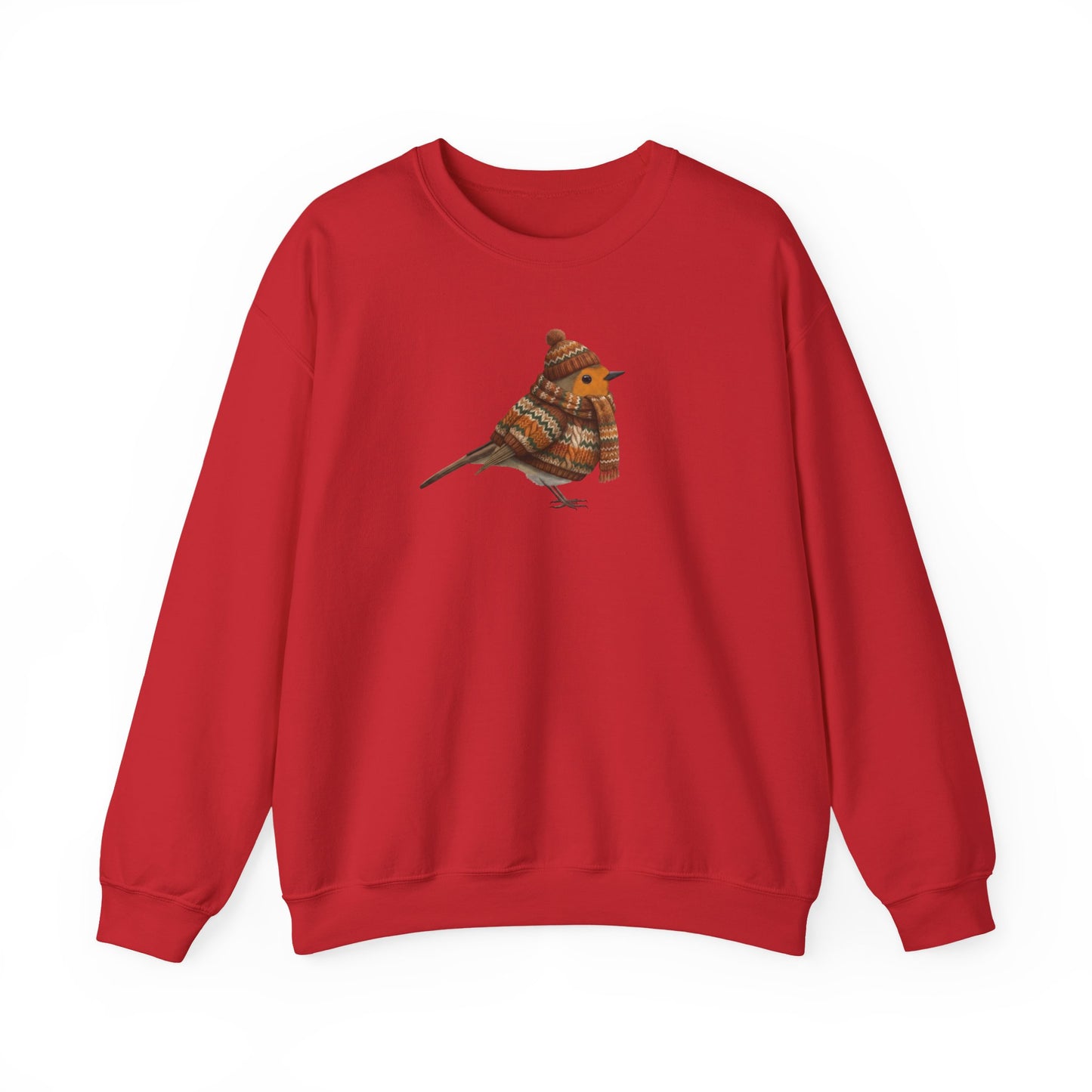 Rotkehlchen in Strick Weihnachts-Sweatshirt | Unisex Vogel Sweater für Vogelfreunde & Vogelbeobachter