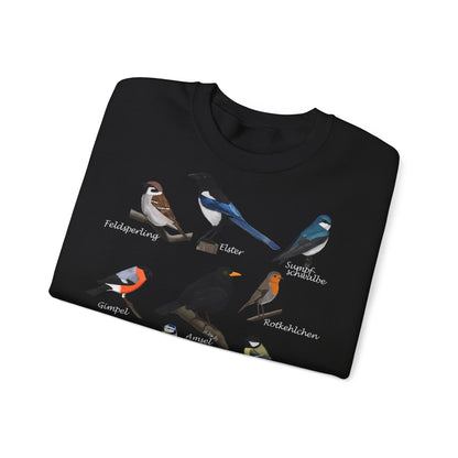 Gartenvögel Amsel Rotkehlchen Eisvogel Vogel Sweatshirt für Naturfreunde und Vogelbeobachter