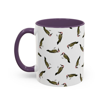 Grünspecht Tasse mit Streumuster | Vogelmotiv Kaffeebecher für Vogelbeobachter & Naturfreunde