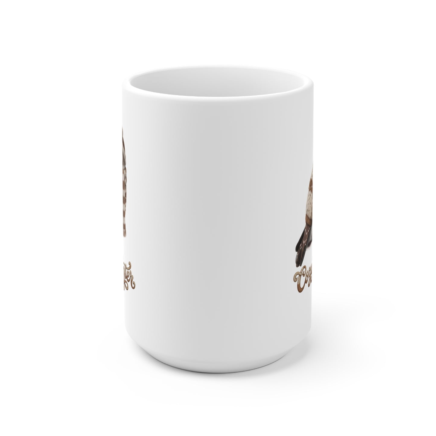 Eule mit Strickpullover Weihnachtliche Tasse mit Vogelmotiv Cozy Winter – Ideal für Kakao & Kaffee