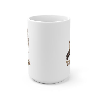 Eule mit Strickpullover Weihnachtliche Tasse mit Vogelmotiv Cozy Winter – Ideal für Kakao & Kaffee