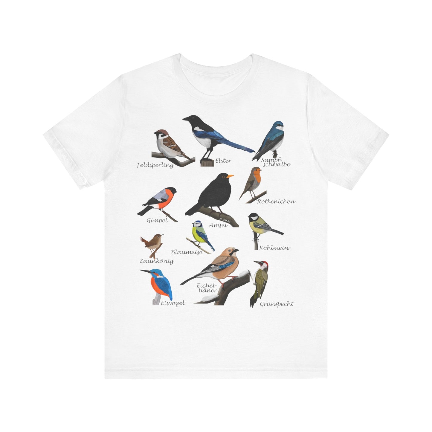 Amsel Rotkehlchen Blaumeise Zaunkönig Vogel T-Shirt für Vogelfreunde und Vogelbeobachter