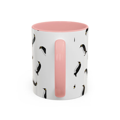 Pinguin Tasse mit Streumuster | Vogelmotiv Kaffeebecher für Vogelbeobachter & Naturfreunde on Accent Coffee Mug background