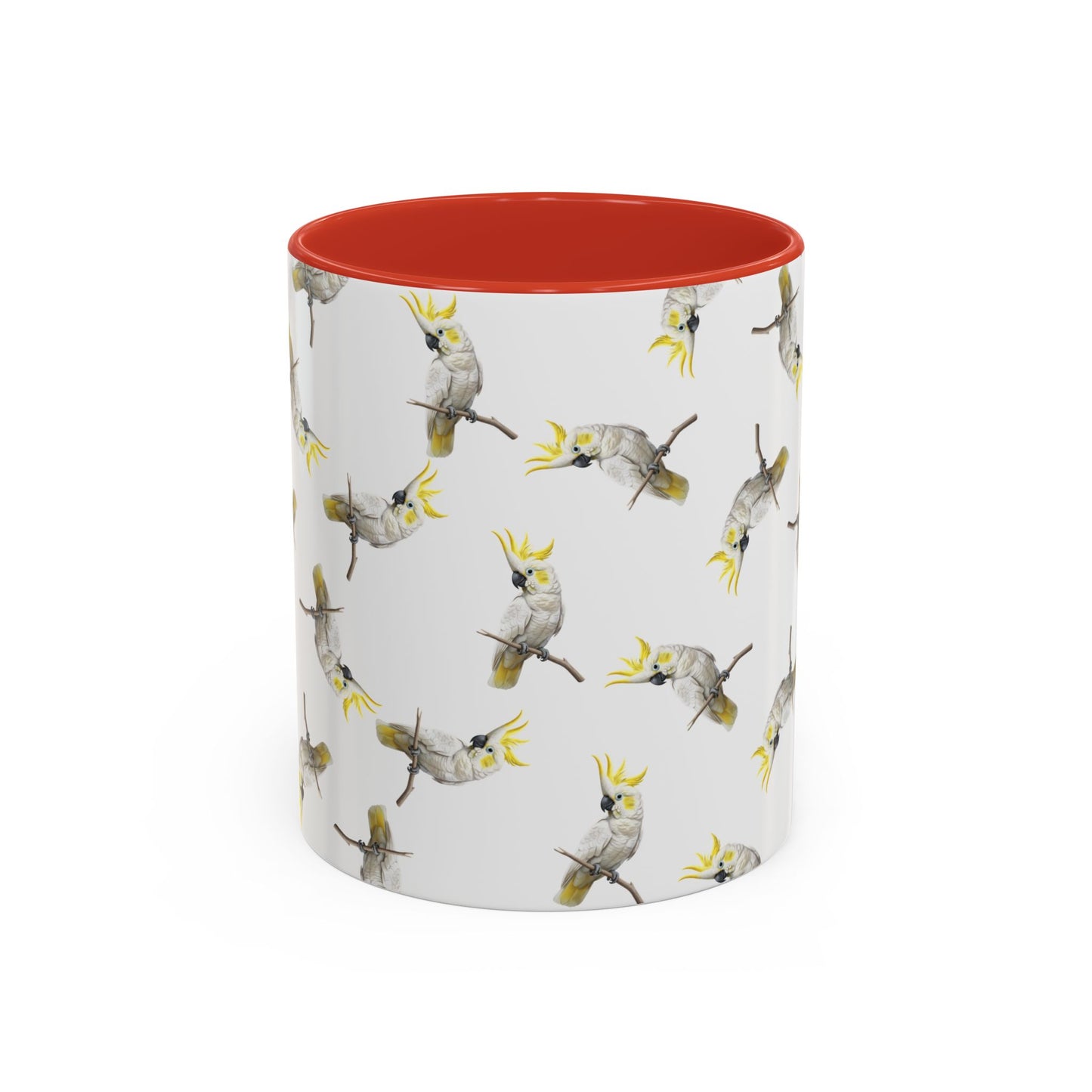 Kakadu Tasse mit Streumuster | Vogelmotiv Kaffeebecher für Vogelbeobachter & Naturfreunde