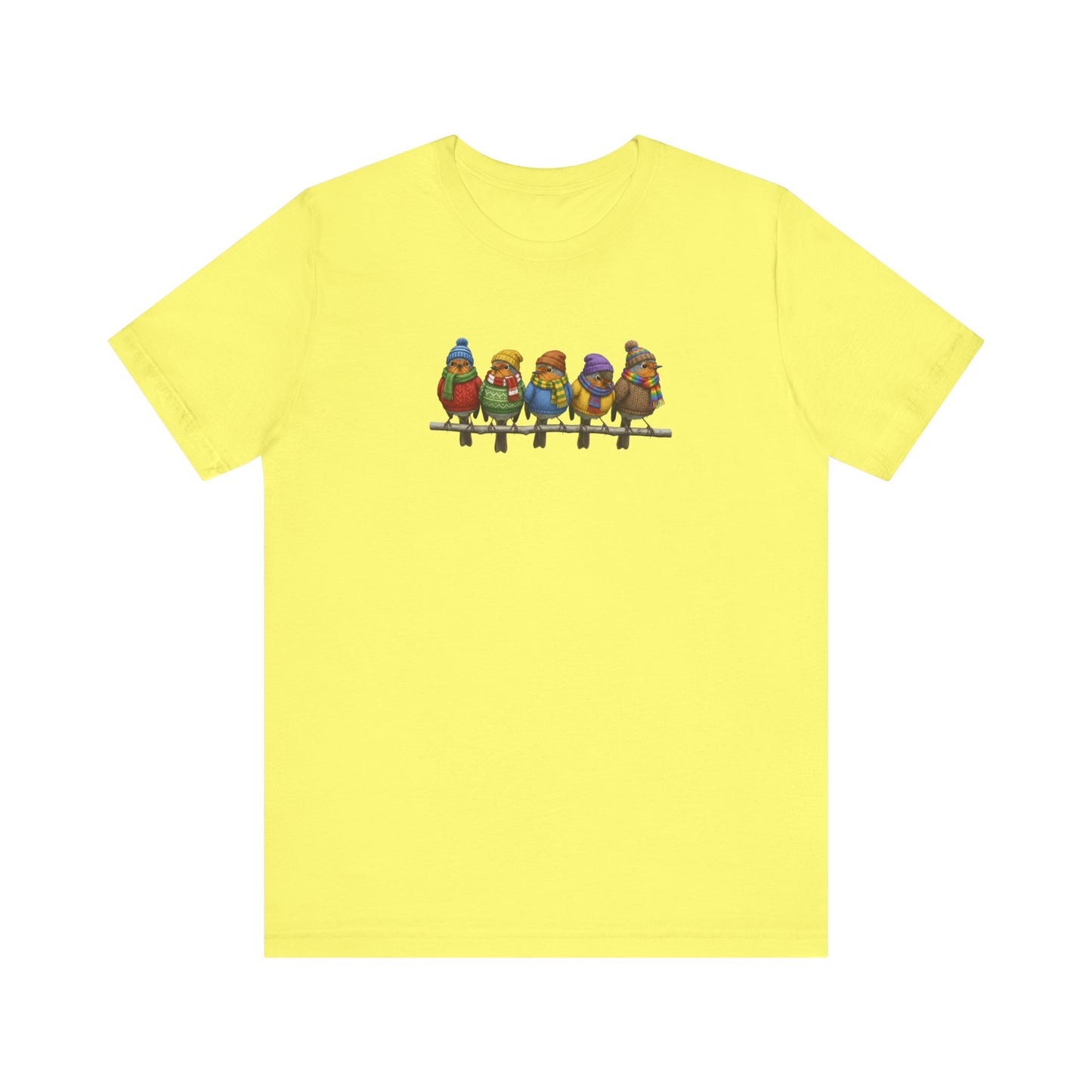 Rotkehlchen in Strick T-Shirt – Weiches Premium Shirt mit Einzigartigem Vogelmotiv