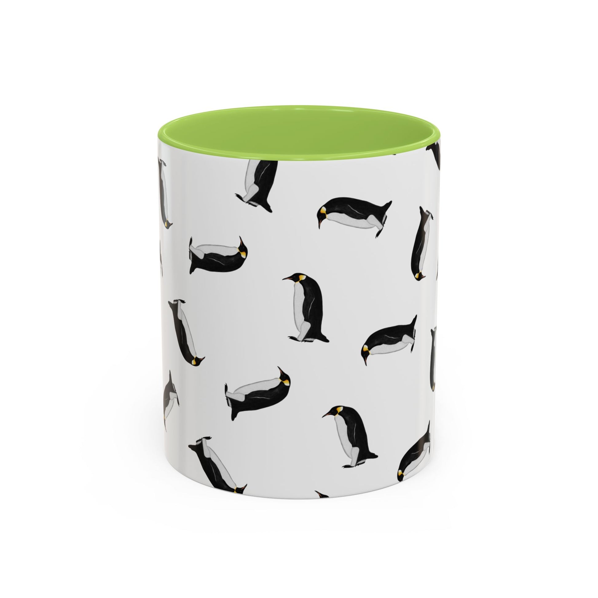 Pinguin Tasse mit Streumuster | Vogelmotiv Kaffeebecher für Vogelbeobachter & Naturfreunde on Accent Coffee Mug background