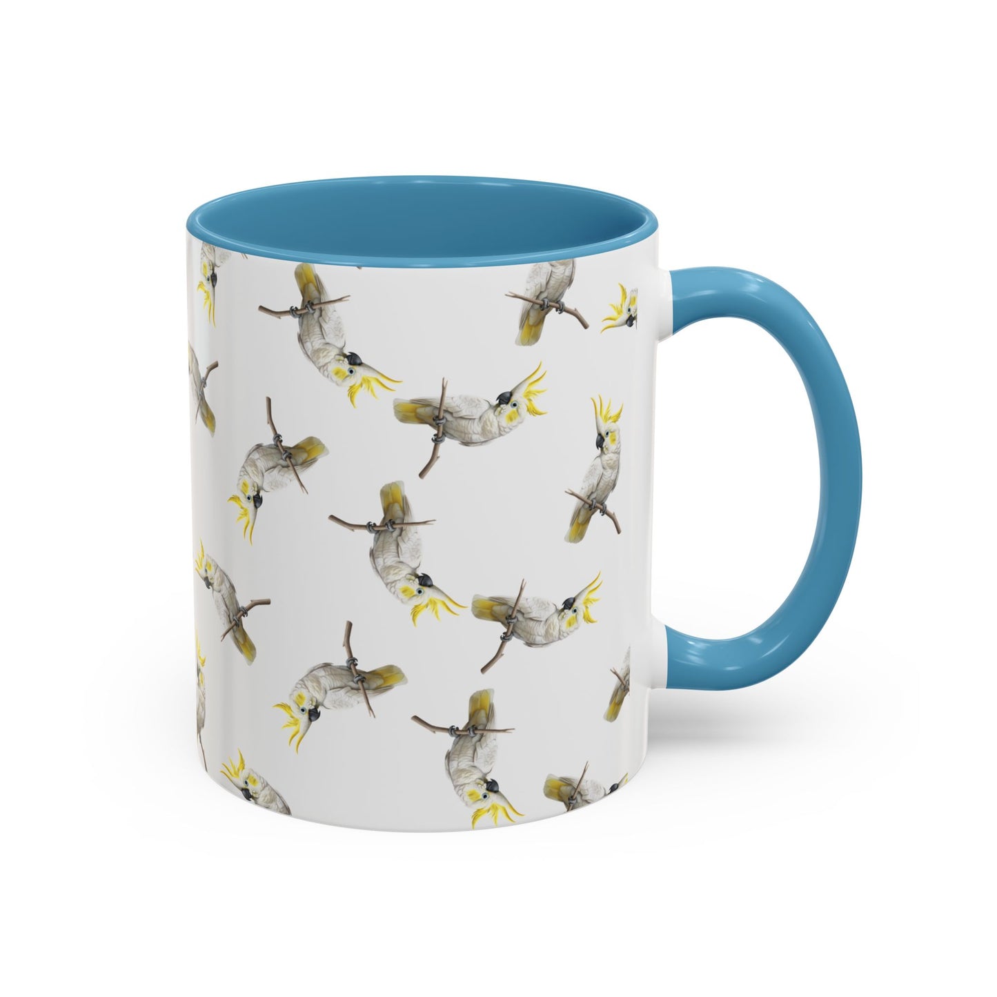 Kakadu Tasse mit Streumuster | Vogelmotiv Kaffeebecher für Vogelbeobachter & Naturfreunde