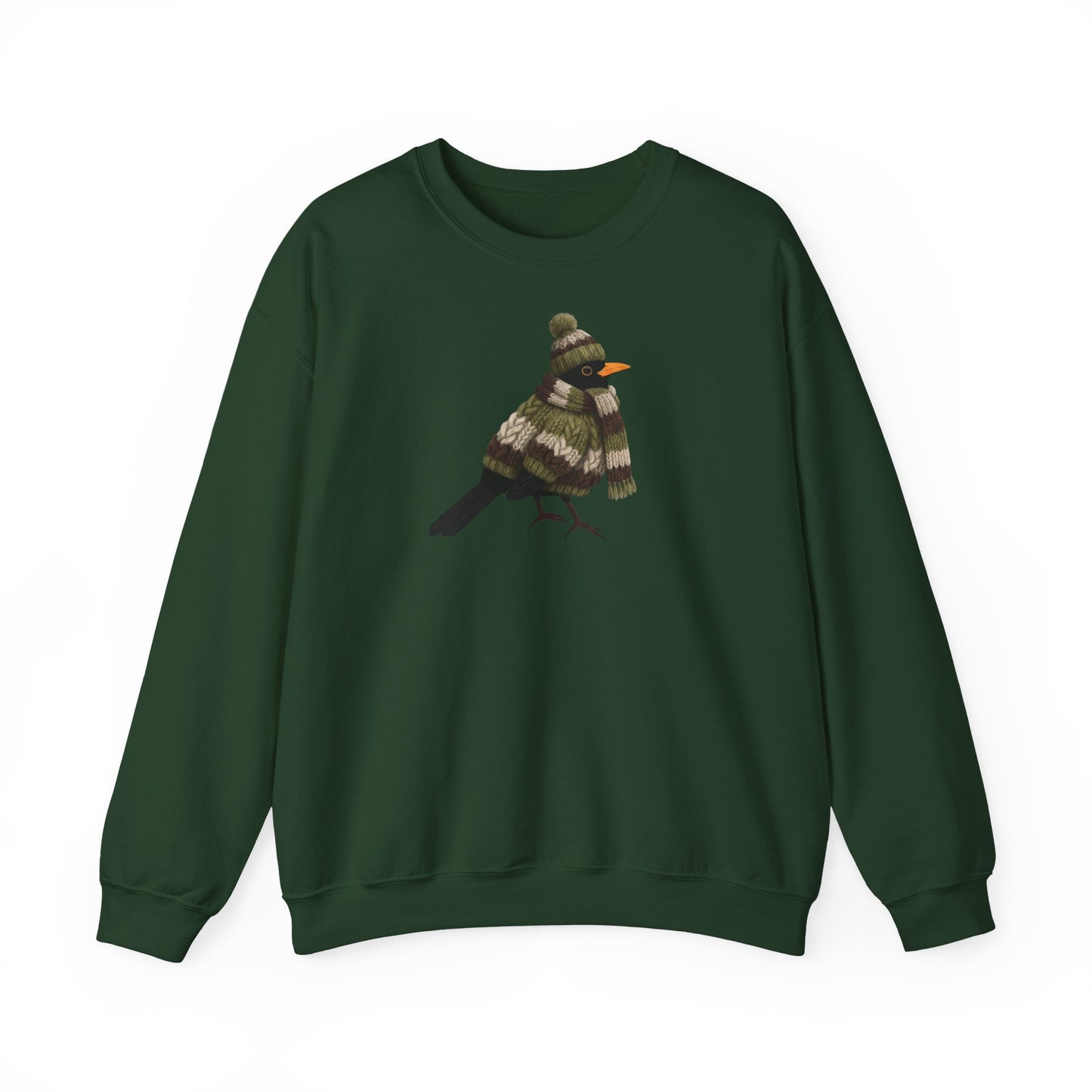 Amsel in Strick Weihnachts-Sweatshirt | Unisex Vogel Sweater für Vogelfreunde & Vogelbeobachter