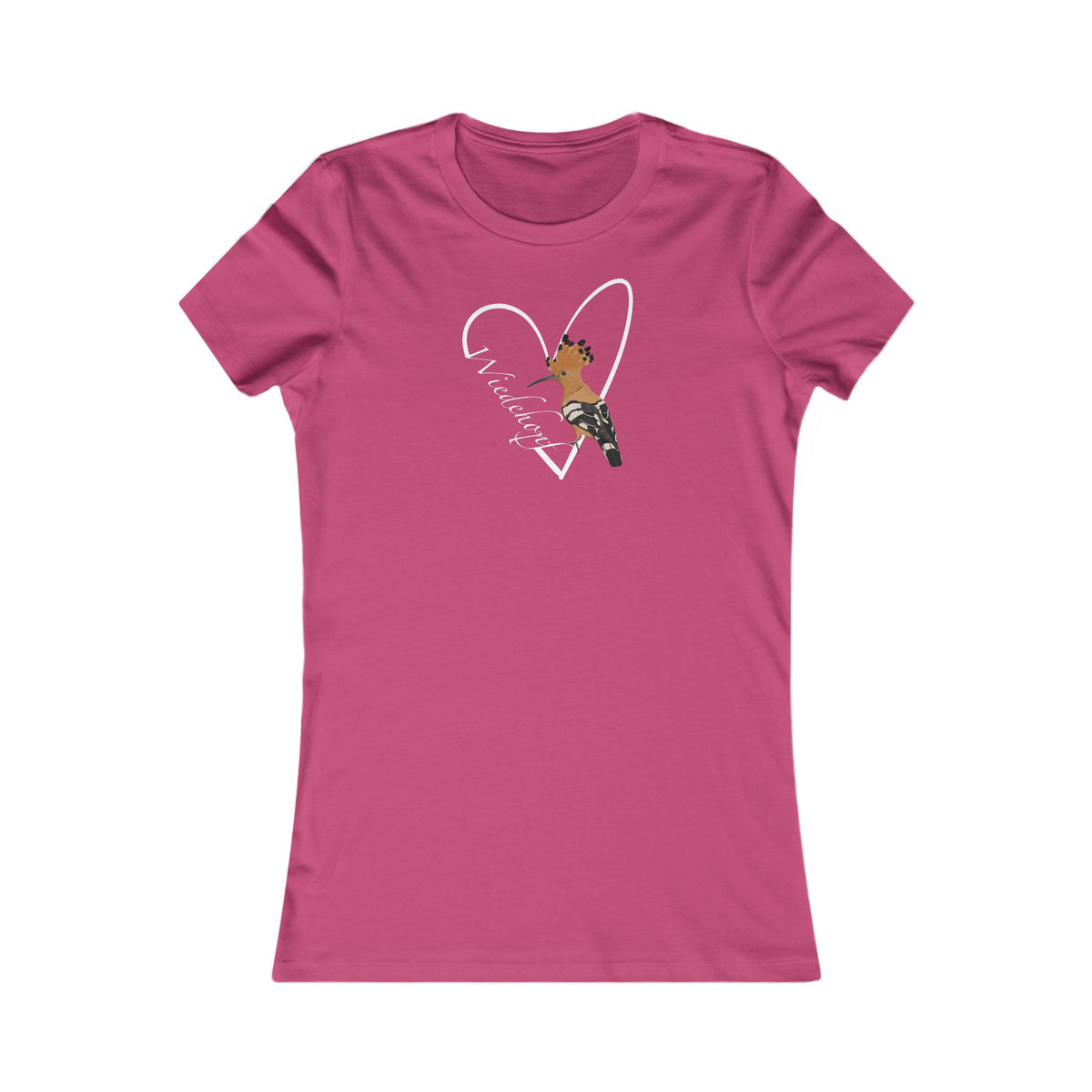 Wiedehopf mit Herz Frauen T-Shirt Bird Graphic Tee Hintergrund