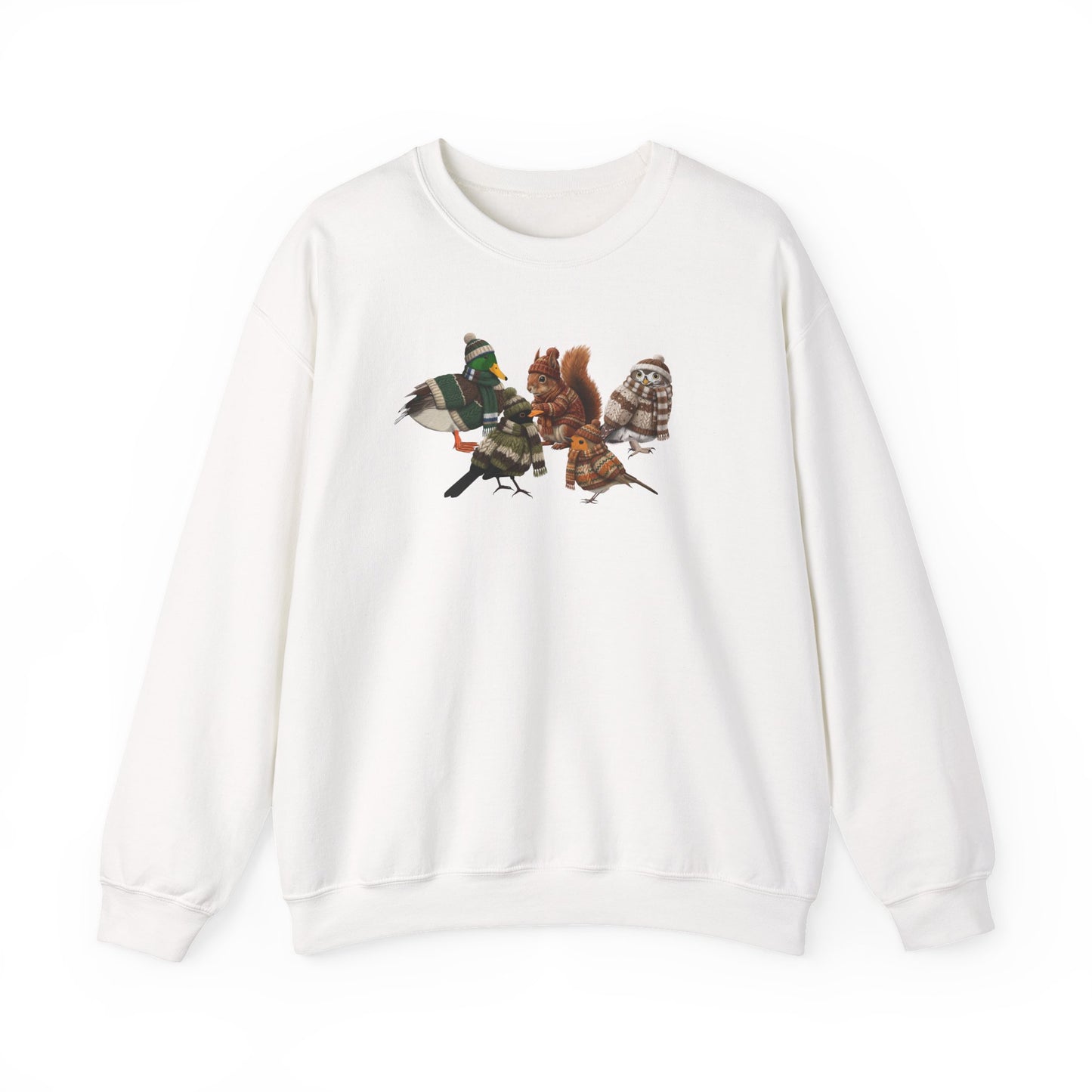 Kuscheliges Vogelmotiv Winter-Sweatshirt: Die Tier-Gang mit Mütze & Pullover