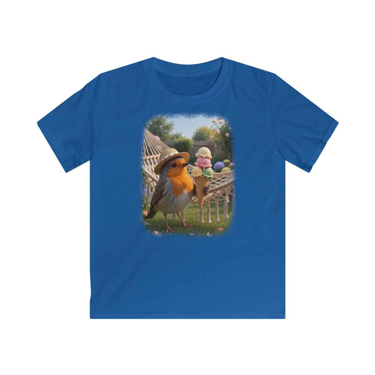 Premium Kinder T-Shirt Rosi Rotkehlchen und das Riesen-Eis
