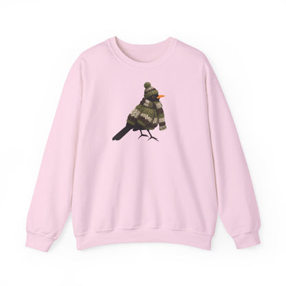 Amsel in Strick Weihnachts-Sweatshirt | Unisex Vogel Sweater für Vogelfreunde & Vogelbeobachter
