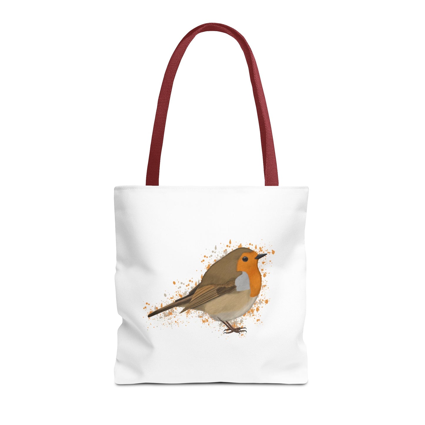 Rotkehlchen Tragetasche 40x40cm Vogel Tasche Weiß für Vogelbeobachter
