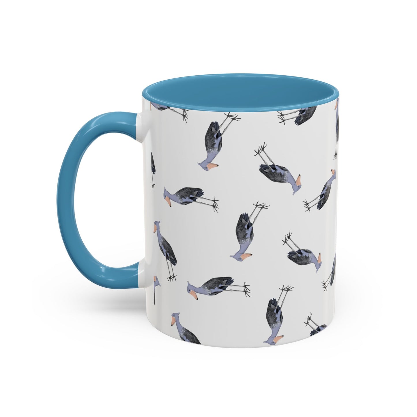 Schuhschnabel Tasse mit Streumuster | Vogelmotiv Kaffeebecher für Vogelbeobachter & Naturfreunde – Accent Coffee Mug,