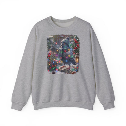 Premium Sweatshirt Taube und die Lichterkette im winterlichen Garten für Vogelfreunde