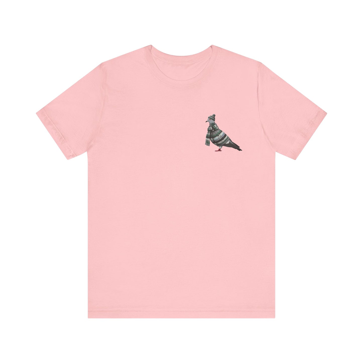 Taube in Strick T-Shirt – Weiches Premium Shirt mit Winterlichem Vogelmotiv für Vogelbeobachter