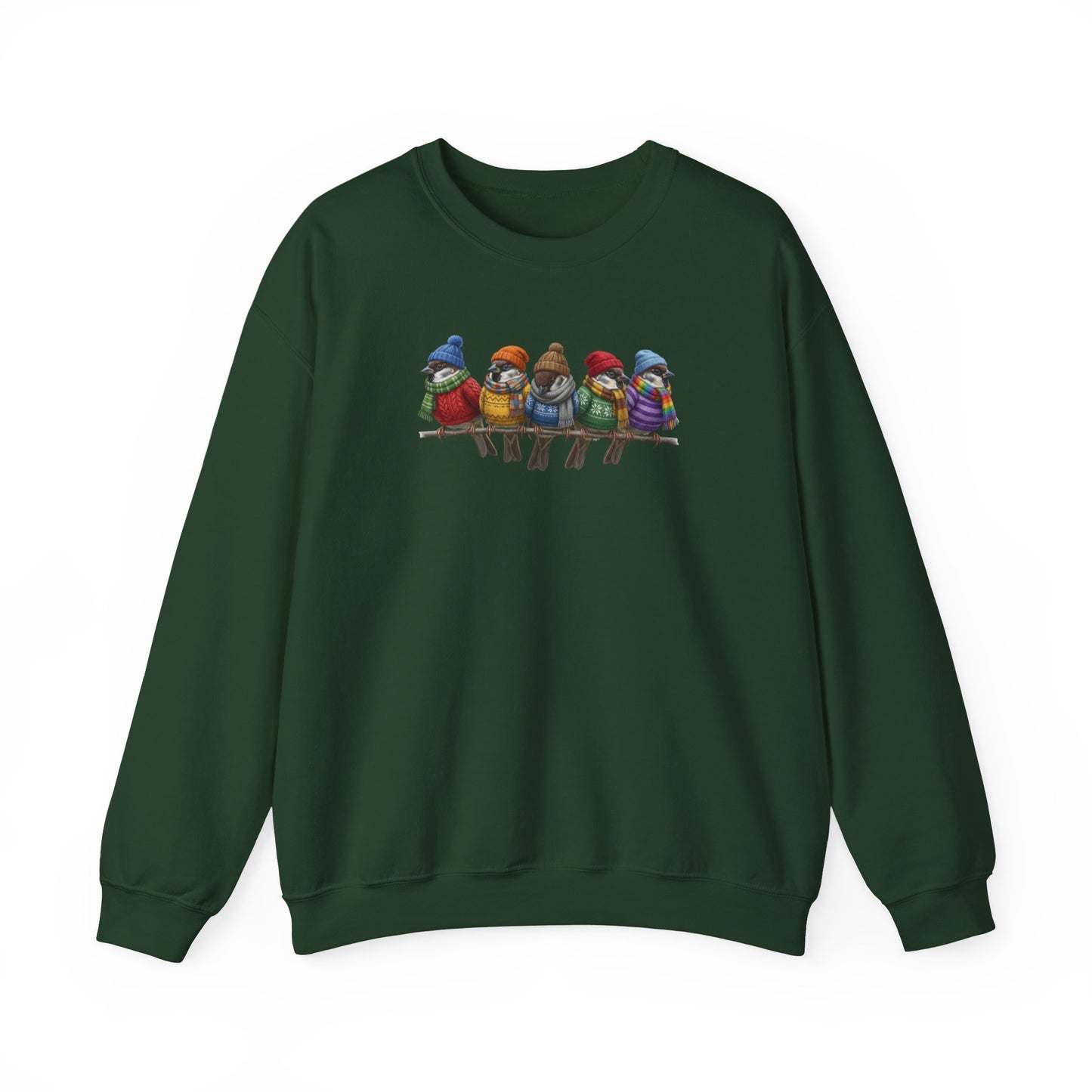 Spatzen in Strick Winter-Sweatshirt | Unisex Vogel Sweater für Vogelfreunde & Vogelbeobachter