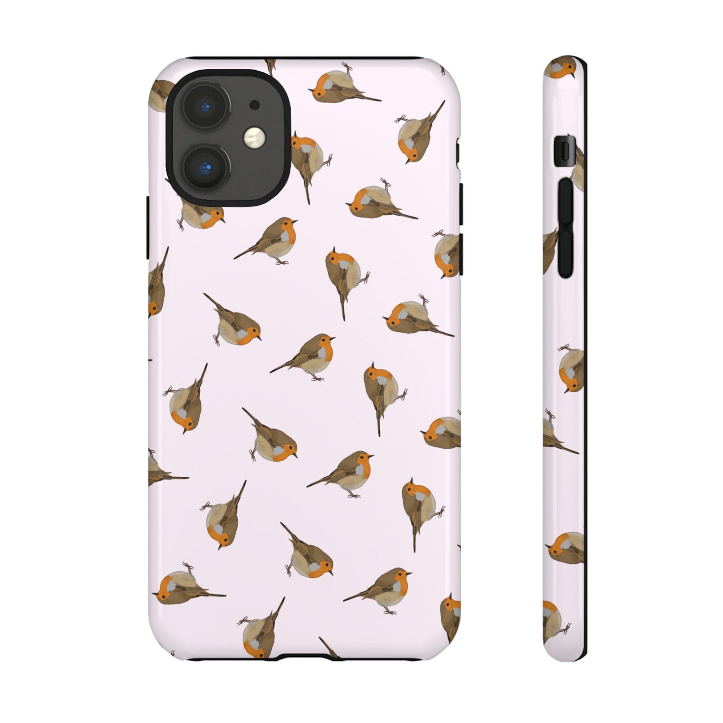 Rotkehlchen Handyhülle – in Rosa | Vogel-Motiv für iPhone & Google Pixel