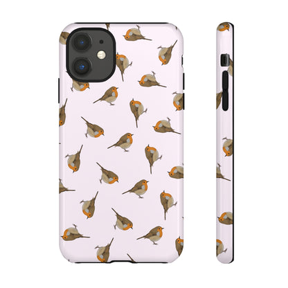 Rotkehlchen Handyhülle – in Rosa | Vogel-Motiv für iPhone & Google Pixel